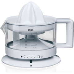 Braun Tribute Collection CJ 3000 Citrus Press - 5 Pulp Control Settings & Reverse Function - Sleek White Design